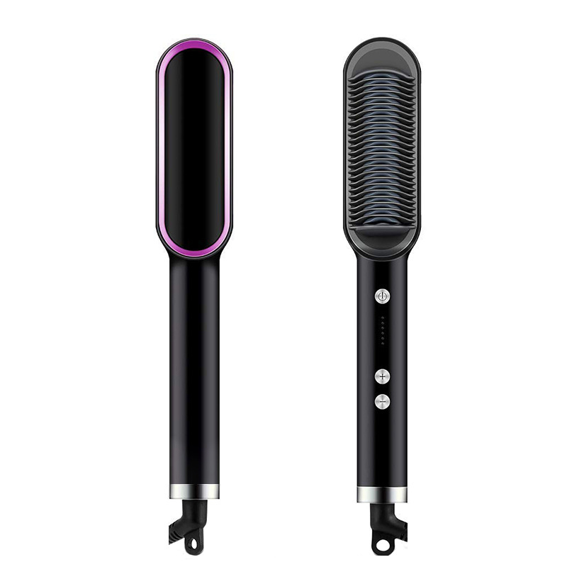 Portableb Mini Hair Comb Brush Straightener Professional Hair Straightener with Anti-Scald Feature Straightener Comb