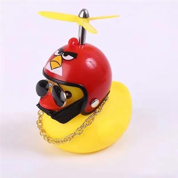 Athmedic Motorcycle Bike Bell Broken Wind Duck Riding Light Cycling Accessories Small Yellow Duck Helmet Child Horn