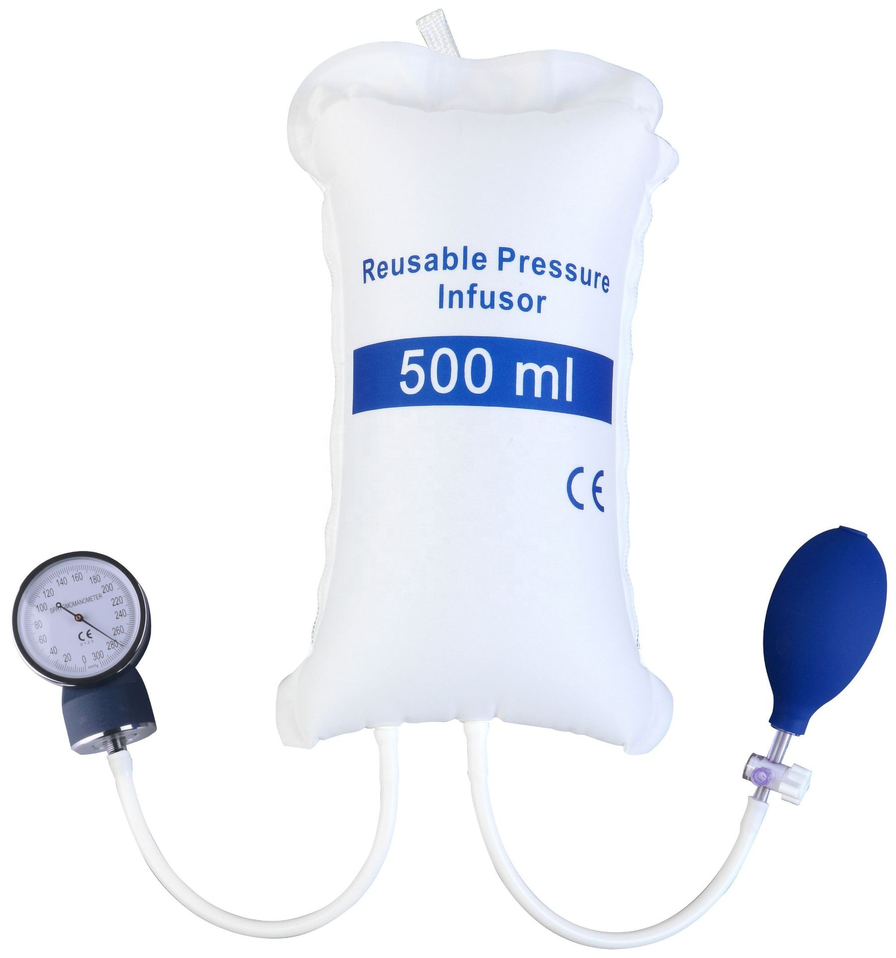 Reusable blood pressure infusion bag with aneroid gauge 500ml