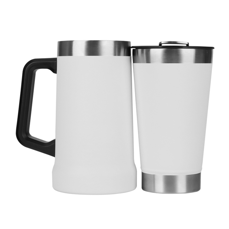 Custom Logo Travel Vacuum Thermos Metal Beer Coffee Tumbler Cup Printed Double Wall Stainless Steal Mug