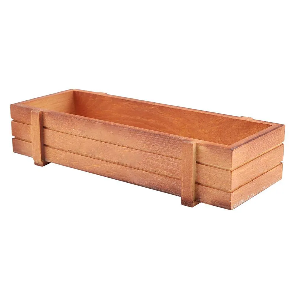 Деревянный Цветочный ящик для суккулентов, винтажный деревянный цветочный горшок, прямоугольная коробка для дома, настольный лоток для хранения