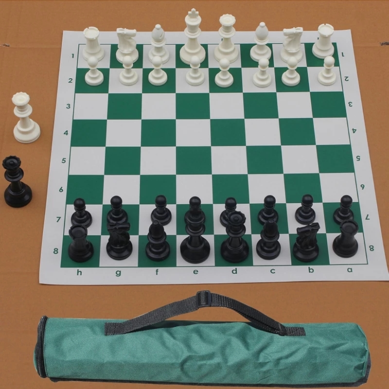 FOLDING PORTABLE CHESS SET 34/43/55CM PLASTIC CHESSPIECES for KIDS ADULTS PARTY