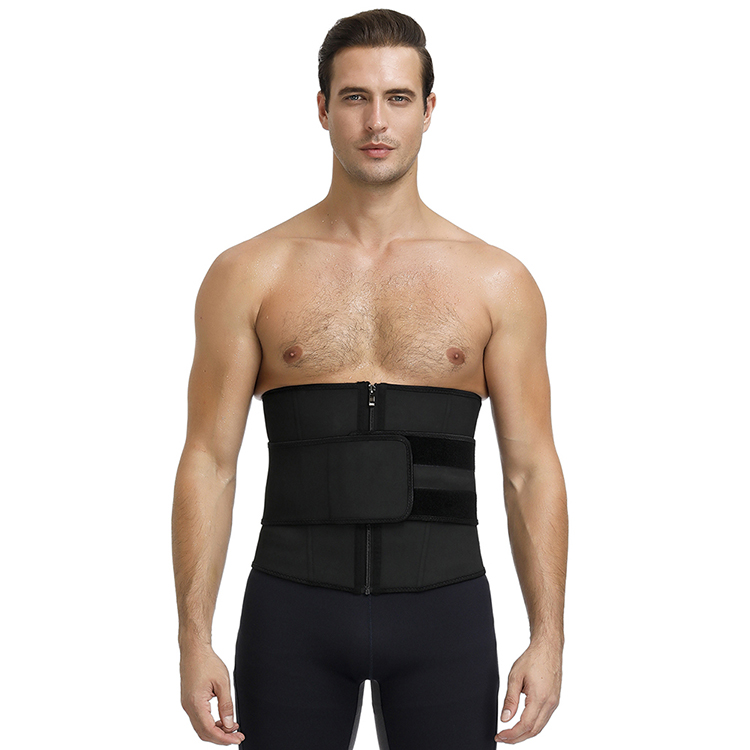 Private Label New Black 9 Steel Bone Body Shaper Men Latex Waist Trainer Belt