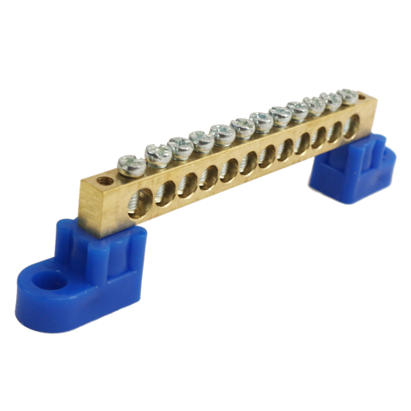 CNGP Electrical Neutral Brass Bar Terminal 8/10/12/15/24 Holes With Screw On DIN Rail