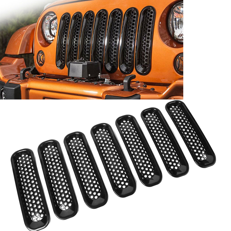 7 шт./комплект, декоративная решетка для Jeep Wrangler Rubicon JK 2007-2015