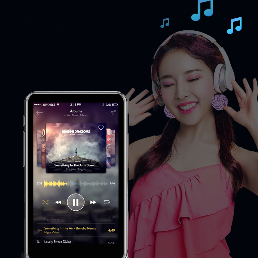 Hi-Fi MP4-плеер портативный аудио 16 Гб музыкальный плеер со встроенным динамиком Поддержка FM, запись, электронная книга Видео Аудио плеер