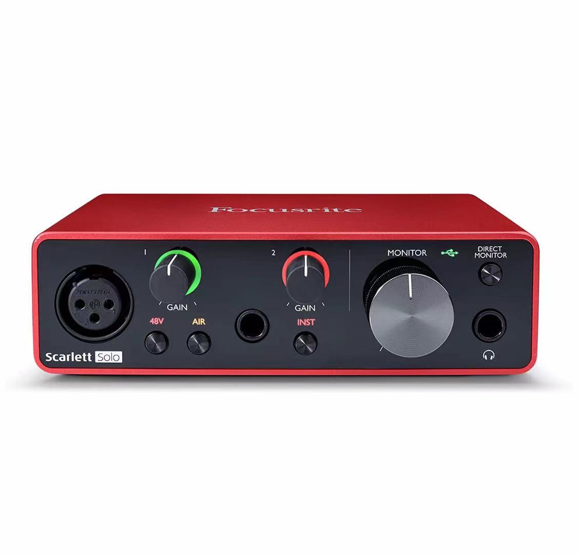 Focusrite scarlett solo 2-in/2-out звуковая карта с usb интерфейсом, звукозапись для музыки