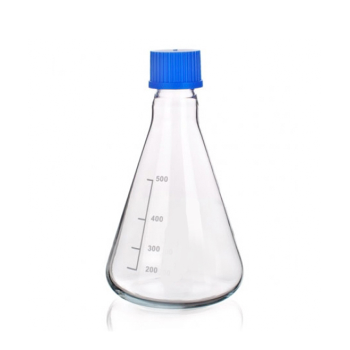 Laboratory School Use 1000ml Borosilicate Glass Erlenmeyer Flask with Plastic Screw Lid