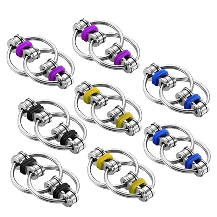 Игрушка Fidget Flippy цепь для снятия стресса, трендовая цепь для снятия стресса, велосипедная цепочка, игрушка-кольцо, отлично подходит для ADD and Autis
