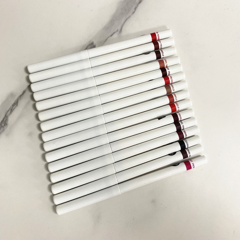 Waterproof Lip Liner Long Lasting Wooden Lipliner Pencil Private Label Matte Lip Liner Make Up Wood and Lipstick Set Lip Pencil
