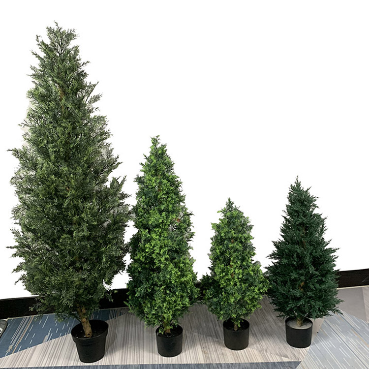 Custom Indoor Outdoor Garden Decorative 6ft Faux Evergreen Fake Pine Plant Artificial Green Cedar Cypress Trees