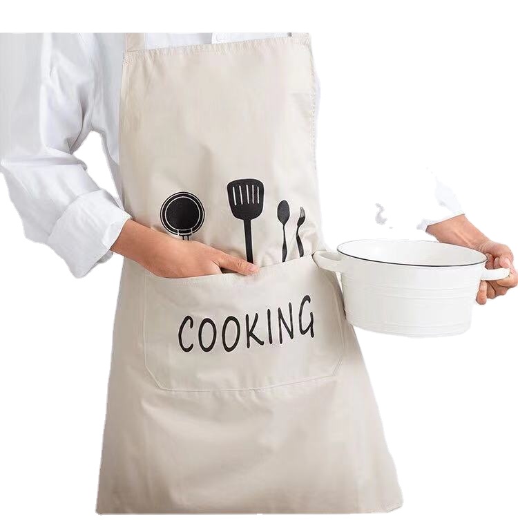 2020 new European and American style apron simple adult white waterproof kitchen apron