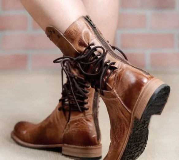Vintage new stylish new classic battle ladies mid - leg boots winter shoes women ankle leather boots
