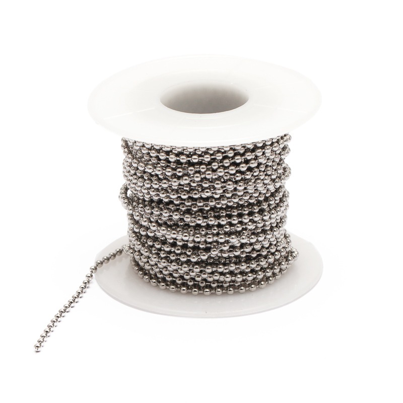 30.5 meters Stainless Steel Ball Bead Chain 3.0 mm curtain Chain Bead, with 30 PCS Matching Connectors for Jewelry Making