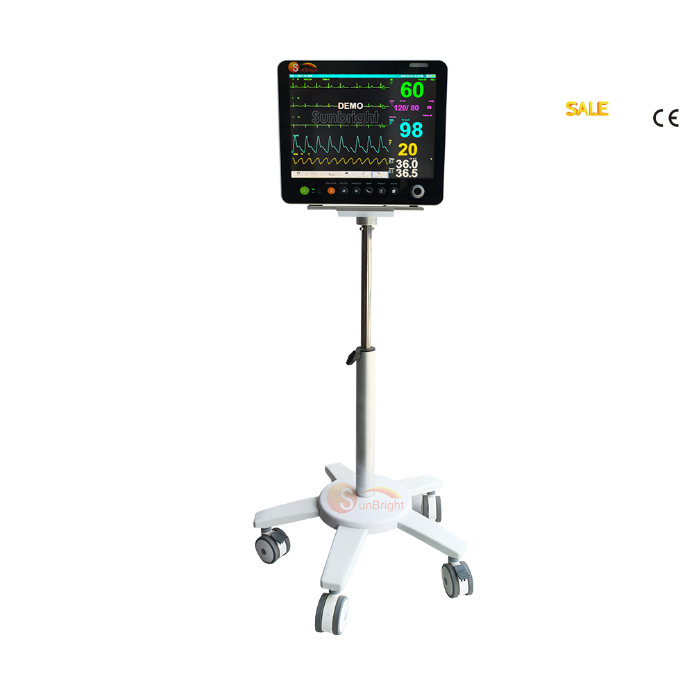 Factory Price Adjustable Medical Accessories Vital Signs Monitor Stand Patient Monitor Trolley