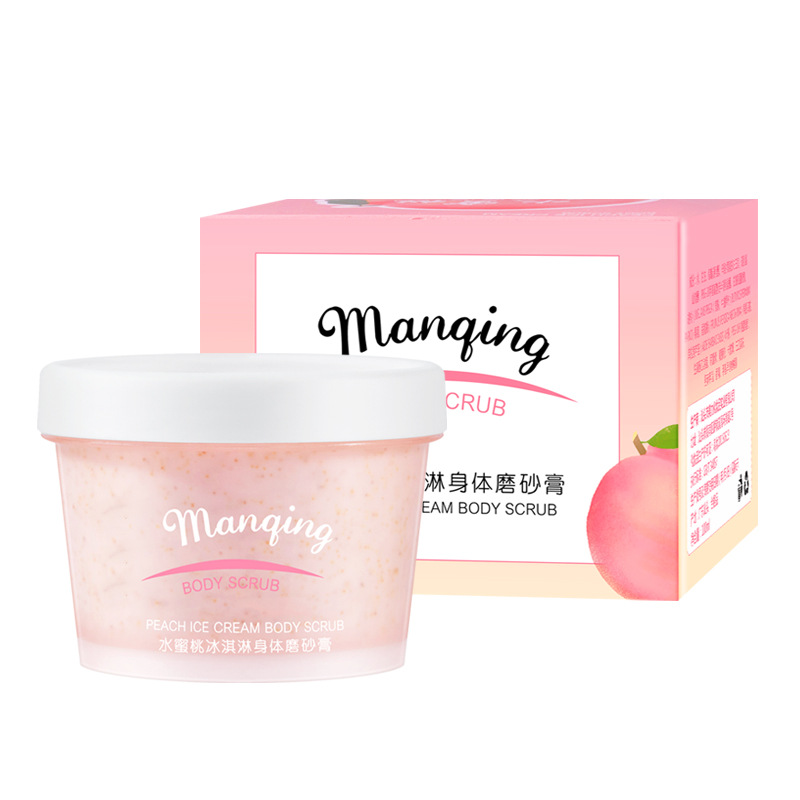 100g Private Label OEM/ODM Honey Peach Body Exfoliating Scrub Moisturizing Brighten Smoothing Firming Skin Exfoliation Body Scru