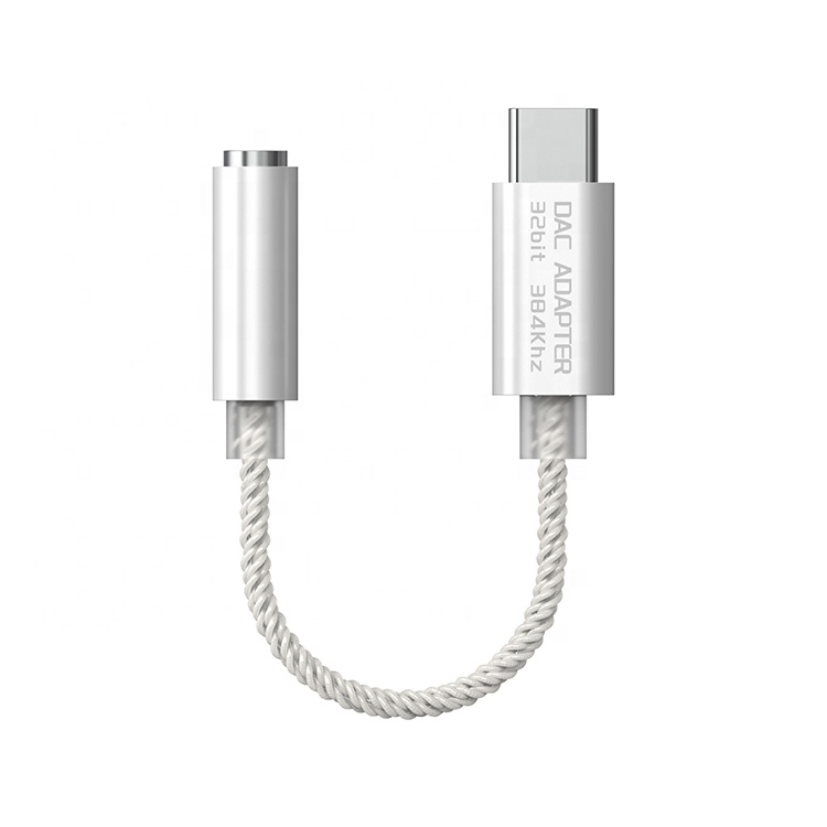 Динамик с разъемом Usb Type-C до 3,5 мм Женский Джек аудио ЦАП один плетеный кабель с адаптером для 3,5 мм Hifi аудио разъем кабеля