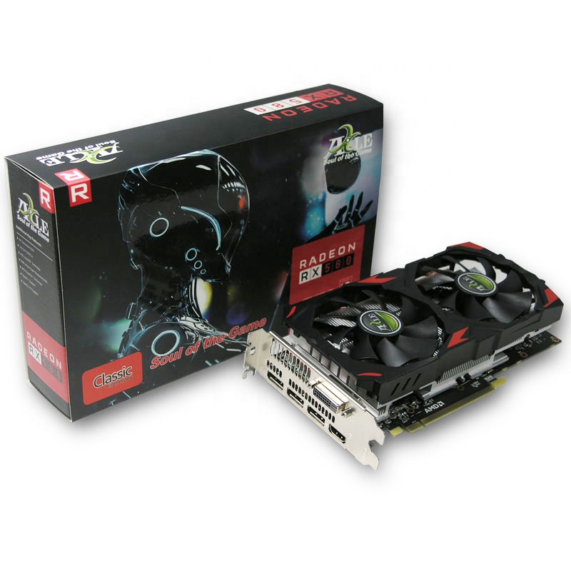 Оптовая продажа, осевая видеокарта RX580 8 ГБ DDR5 256bit, видеокарта AMD rx 580, нормальное использование для офиса, vga-карты для настольного компьютера