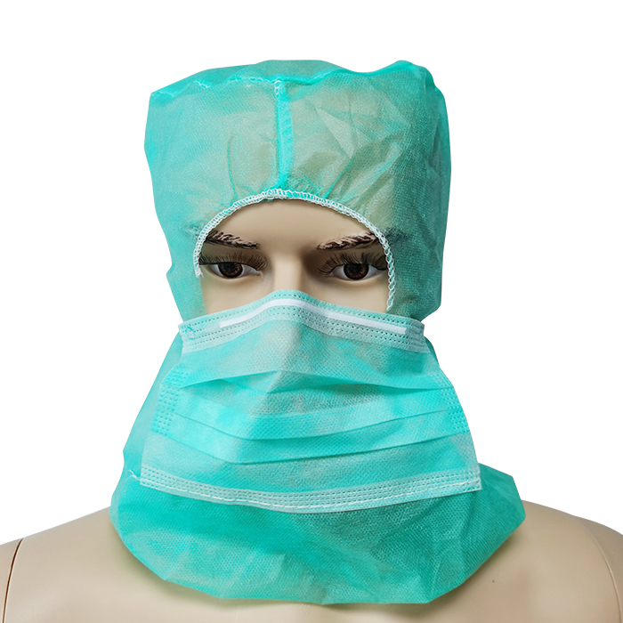 Non woven Disposable Astro Cap Hood with Face Mask for Food Factory