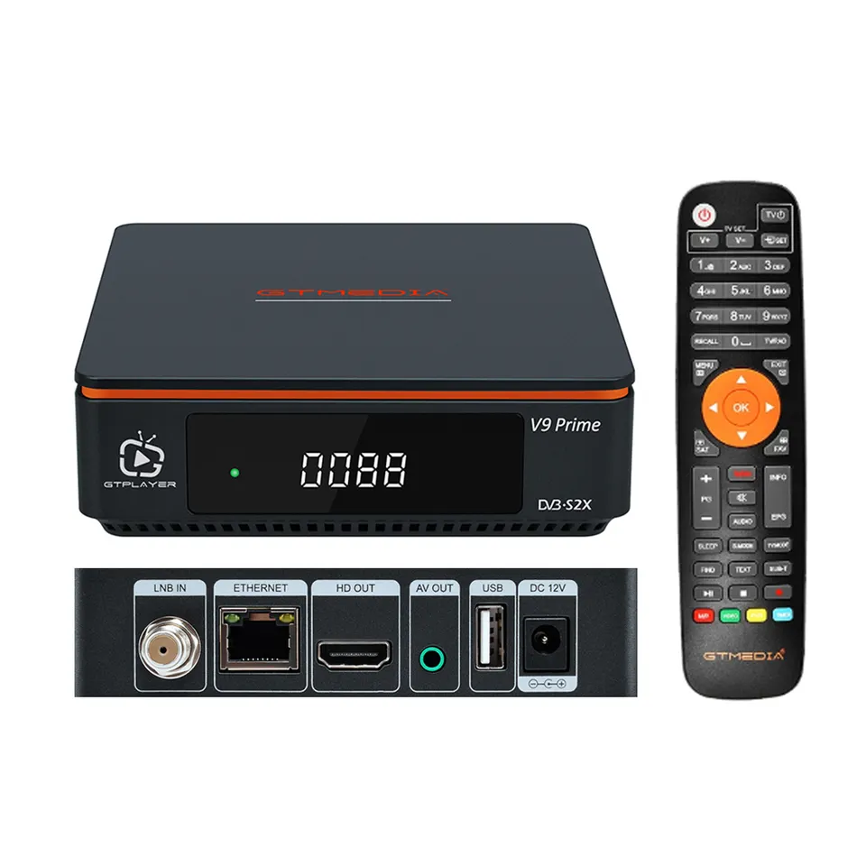 Gtmedia V9 Prime цифровой спутниковый ТВ приемник H.265 DVBS/S2/S2X и встроенным модулем Wi-Fi Поддержка T2-MI, HEVC мульти поток