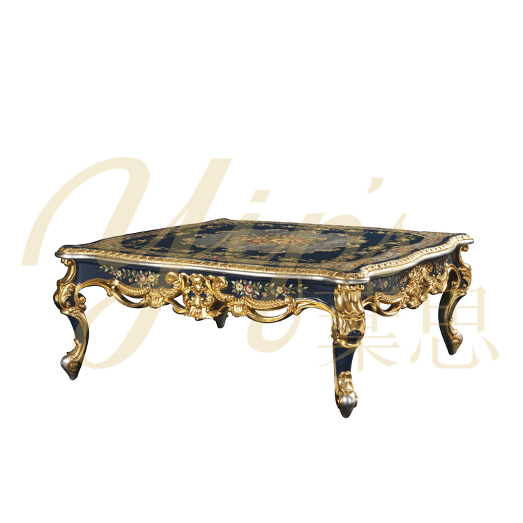 Yips LD-1708-1629 европейская серия, роскошный журнальный столик для гостиной из прочной древесины с ручной росписью и цветочным узором