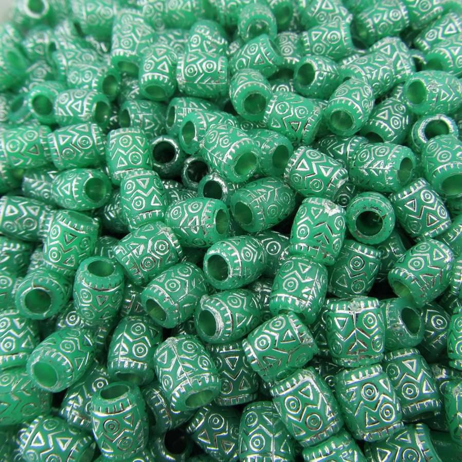 8*9mm big hole green plastic beads for sewing garment decoration