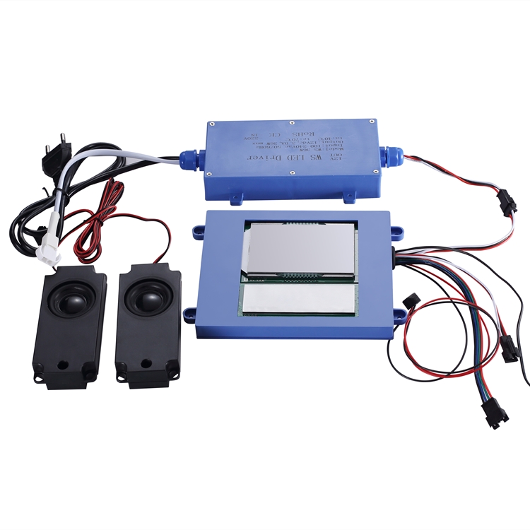 Time&defogger&calling& music speaker touch sensor switch led mirror light blue tooth switch control colorful lcd display