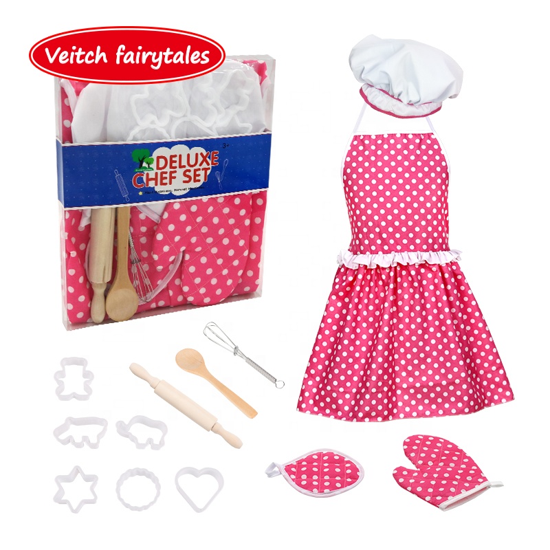 Weiqitonghua Children Pretend Play Food Cooking Game Baking Tools Apron Kid Kitchen Toy Set For Girl