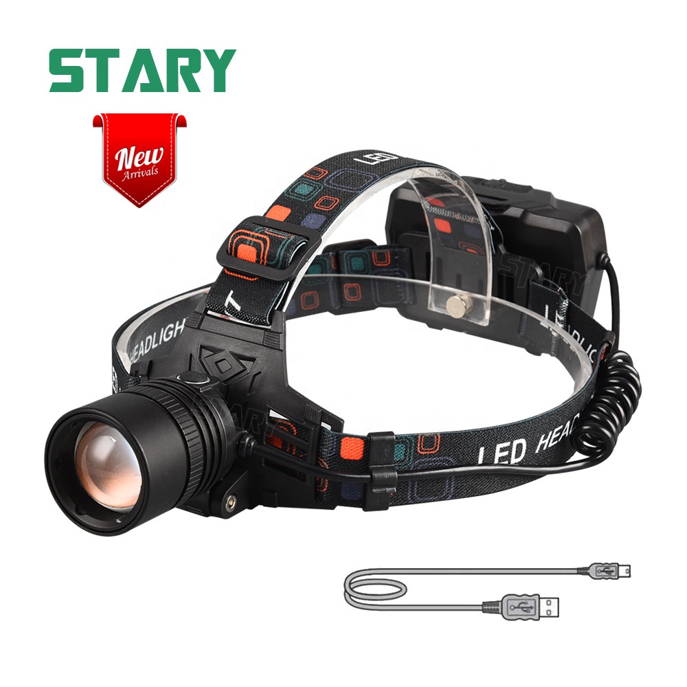 Powerful 2000 lumen long range XHP50 zoomable led rechargeable headlamp