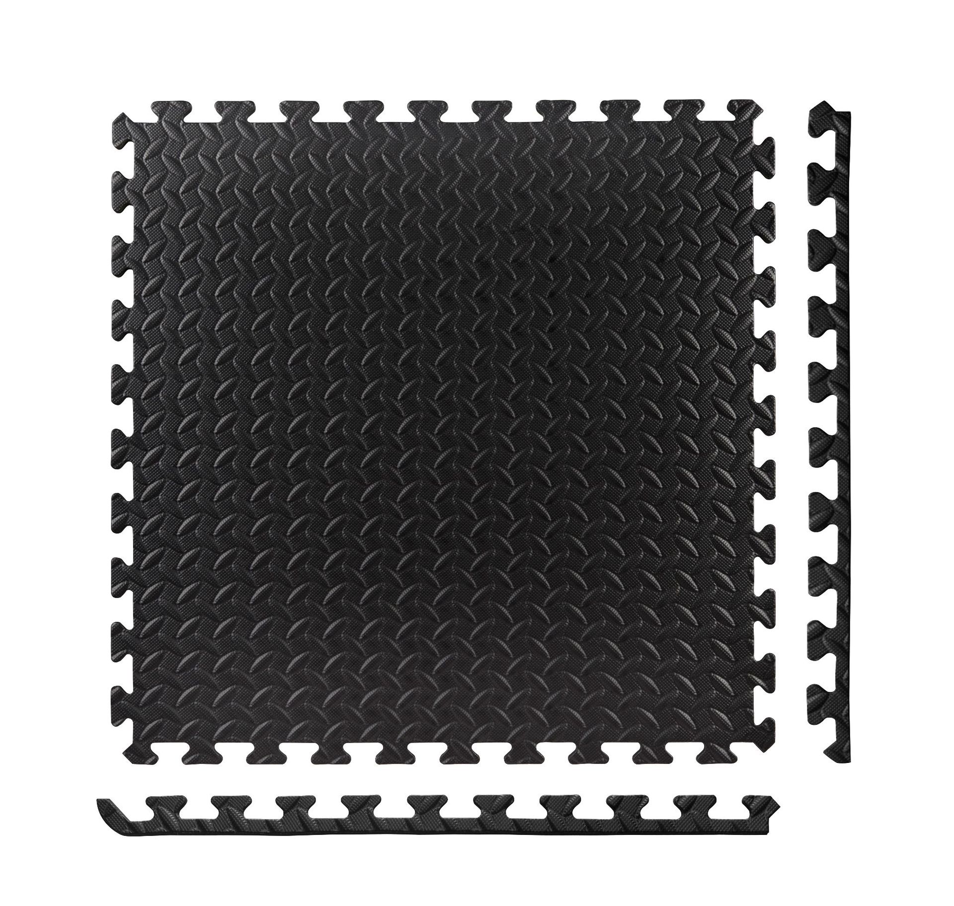 Amazon black leaf pattern mat 60*60 cm EVA foam gym mat 6 pieces shock absorption thickened mat