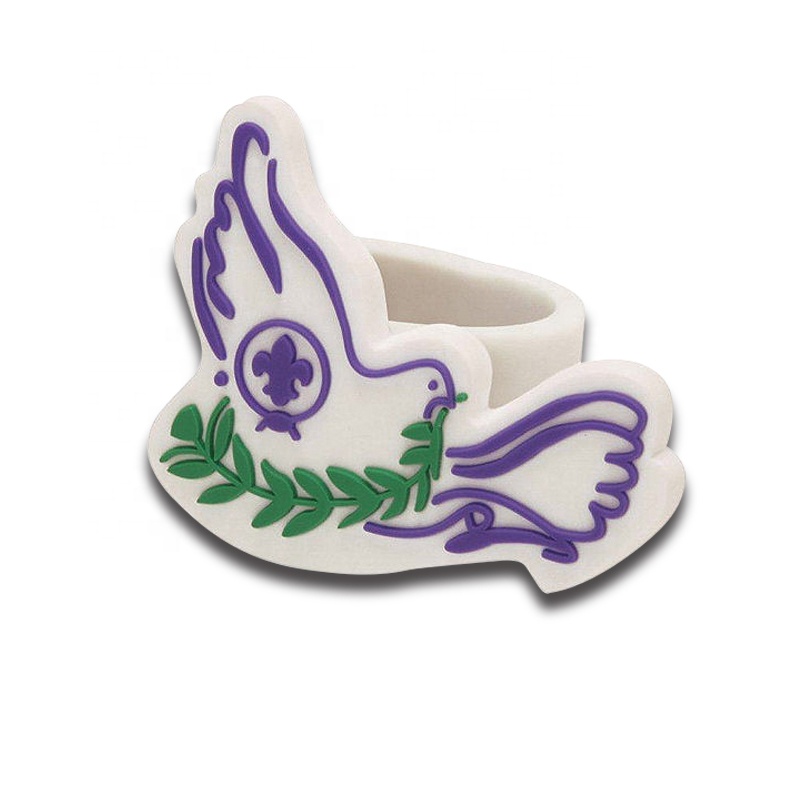 Новый продукт зажим для шарфа, 3d тиснением ПВХ бойскаут woggle шарф Декор