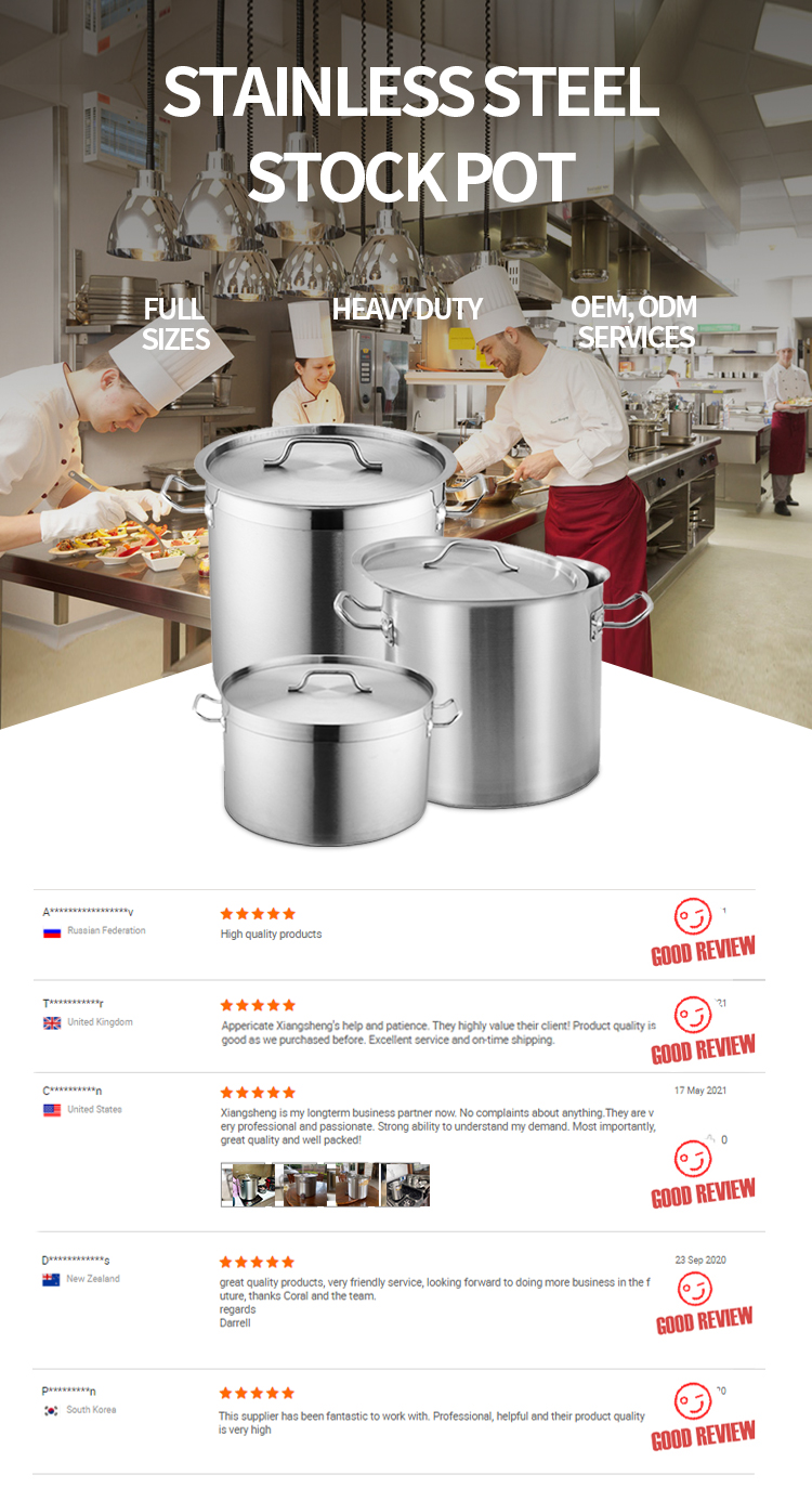 commercial industrial large 304 stainless steel cooking high stock pot warmer range  wholesale set soup and stock pot