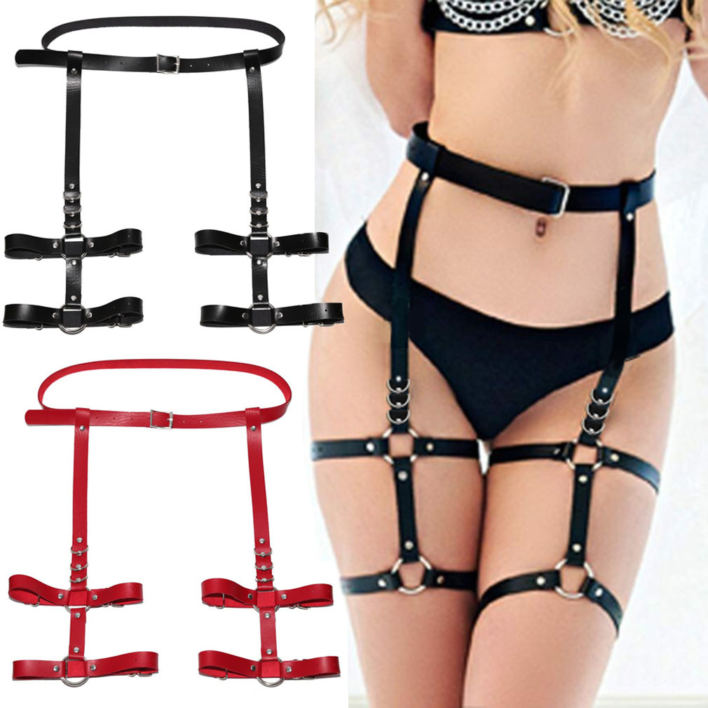Женская обувь из искусственной кожи Связывание удерживающие Sexy Body Shaper Ремень из искусственной кожи с подвязками