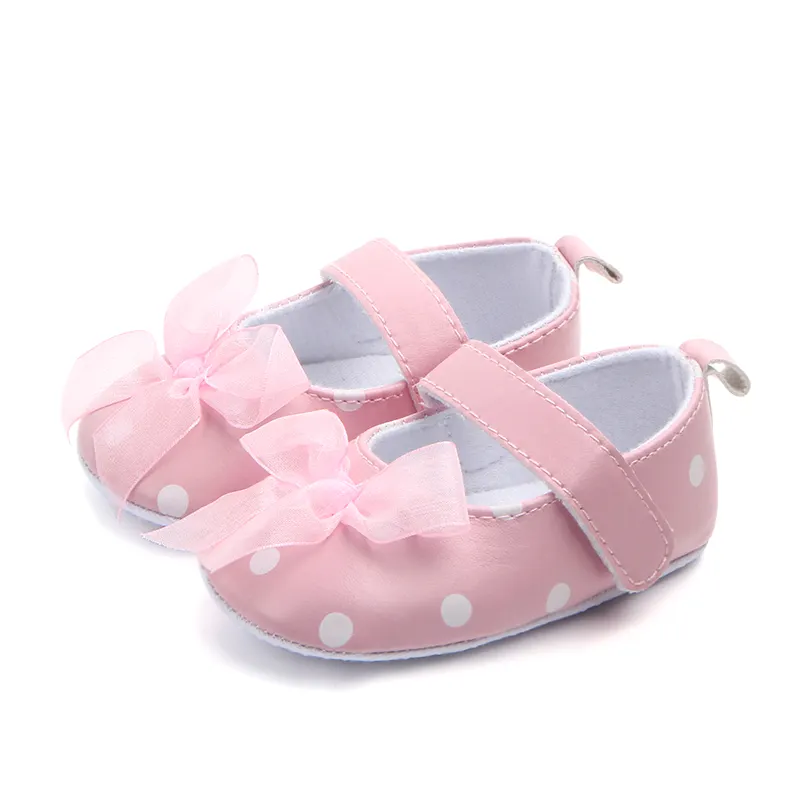 Cute Infant Kids Polka Dot Baby Girl Shoes with Bow