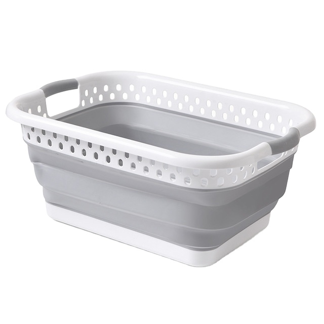 Wholesale Silicone Collapsible Plastic Folding Laundry Washing Storage Basket Hamper Fabric Foldable Storage Basket Box