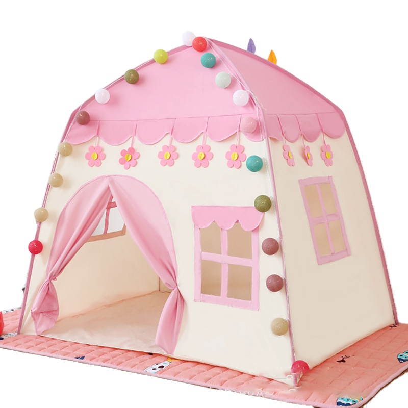 Seamind Kids Tent Baby Princess Game Children Birthday Gift Pink Flowers Teepee House Outdoor Castle Playing Kids Tents Indoor