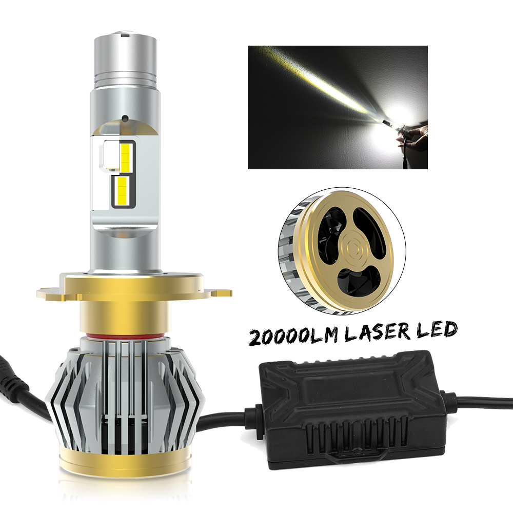 Новая лазерная светодиодная фара Canbus 200 Вт 630 м 20000 люмен 6500k luces focos H7 LED h4 ,9005 9006 H4 H7 H11 автомобильная светодиодная фара