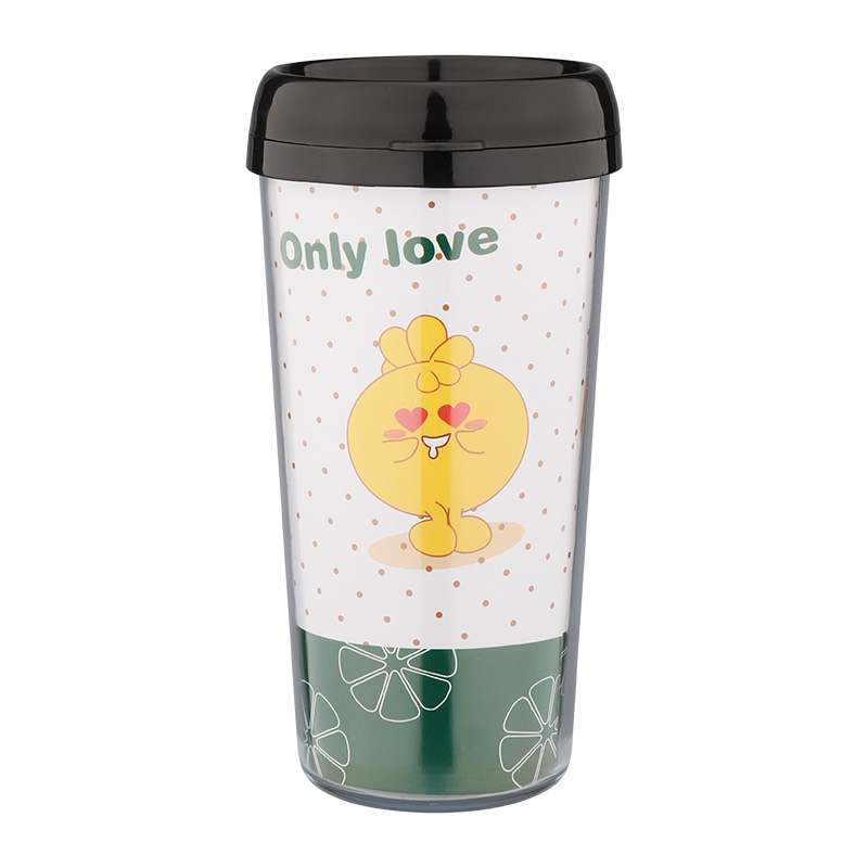 In Stock 450ml Portable Double Walled Insulate Coffee Tumbler Custom Coffee Mugs Juice Coffee Milk Water Cup With Lid