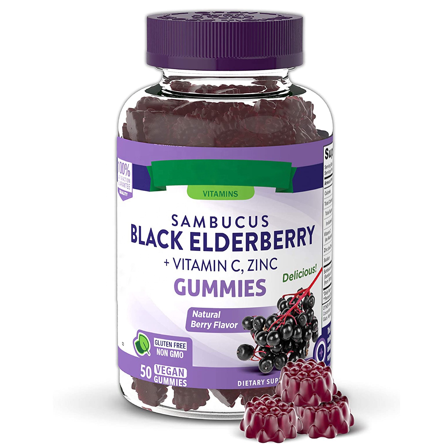 Friendly Elderberry Gummies Allowed Personal Logo Vegan Gummies For Healthy Immunity System zinc immune system sweets and candy