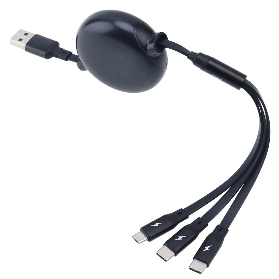 120 м выдвижной 3 в 1 быстрый USB-кабель для зарядки, Универсальный многофункциональный шнур для зарядки сотового телефона, провод