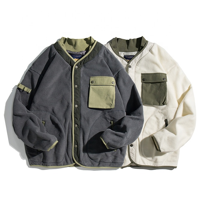 2021 Retro Polar Fleece Jacket Cotton Jacket Men's Loose Couple Casual Cotton Jacket