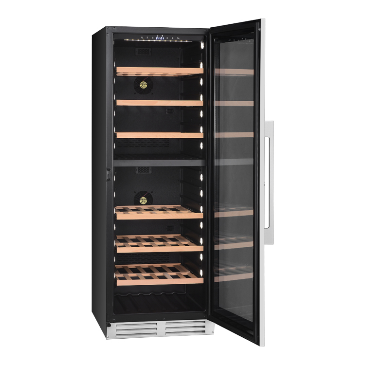 166 Bottles Hot Sell Wine Cooler With S.S Frame Steel Handle