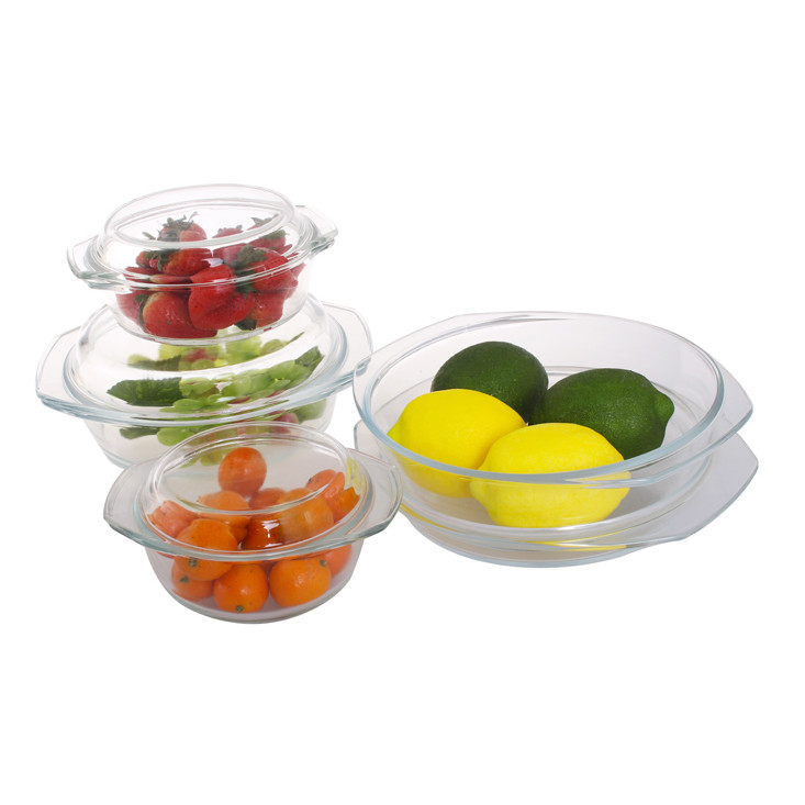 High quality big size casserole hot pot / glass food warmer casserole