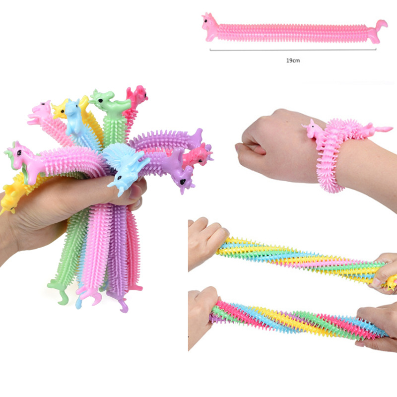 Fidgeting Sensory Toys 6 Pack Therapy Unicorn Stretchy Strings noodles for Kids Children adults