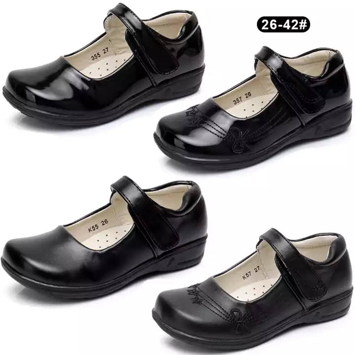 Kids Back to School Student black Leather Children Dress Shoes Girls designers sneakers walking style sport shoes