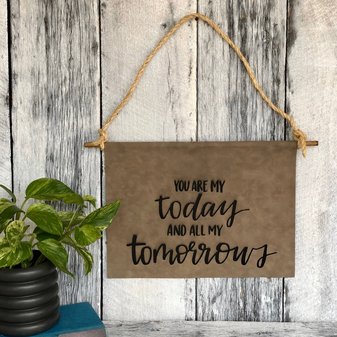 Modern Leather Welcome Entryway Sign Hanging Gallery Wall Sign Wall Home Decor