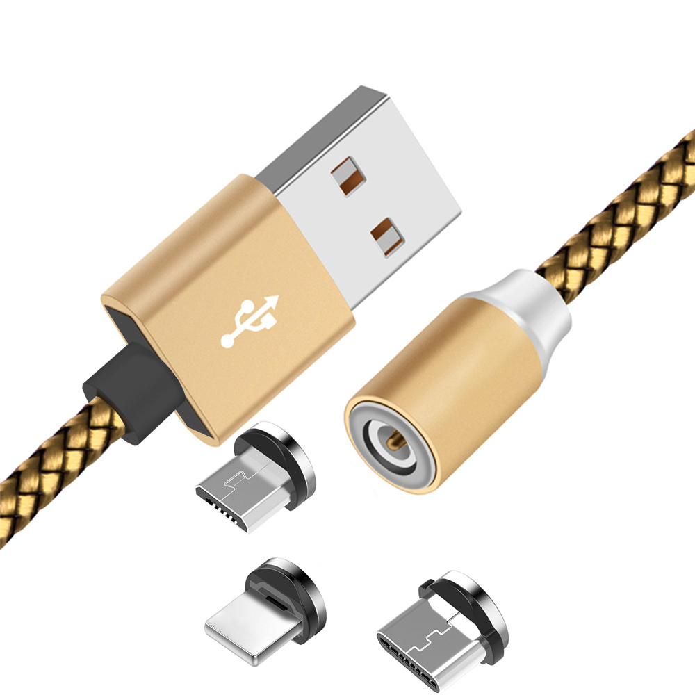 Оптовая продажа USB нейлоновый Магнитный зарядный кабель для Lightning Micro Type C Быстрый Магнитный зарядный кабель