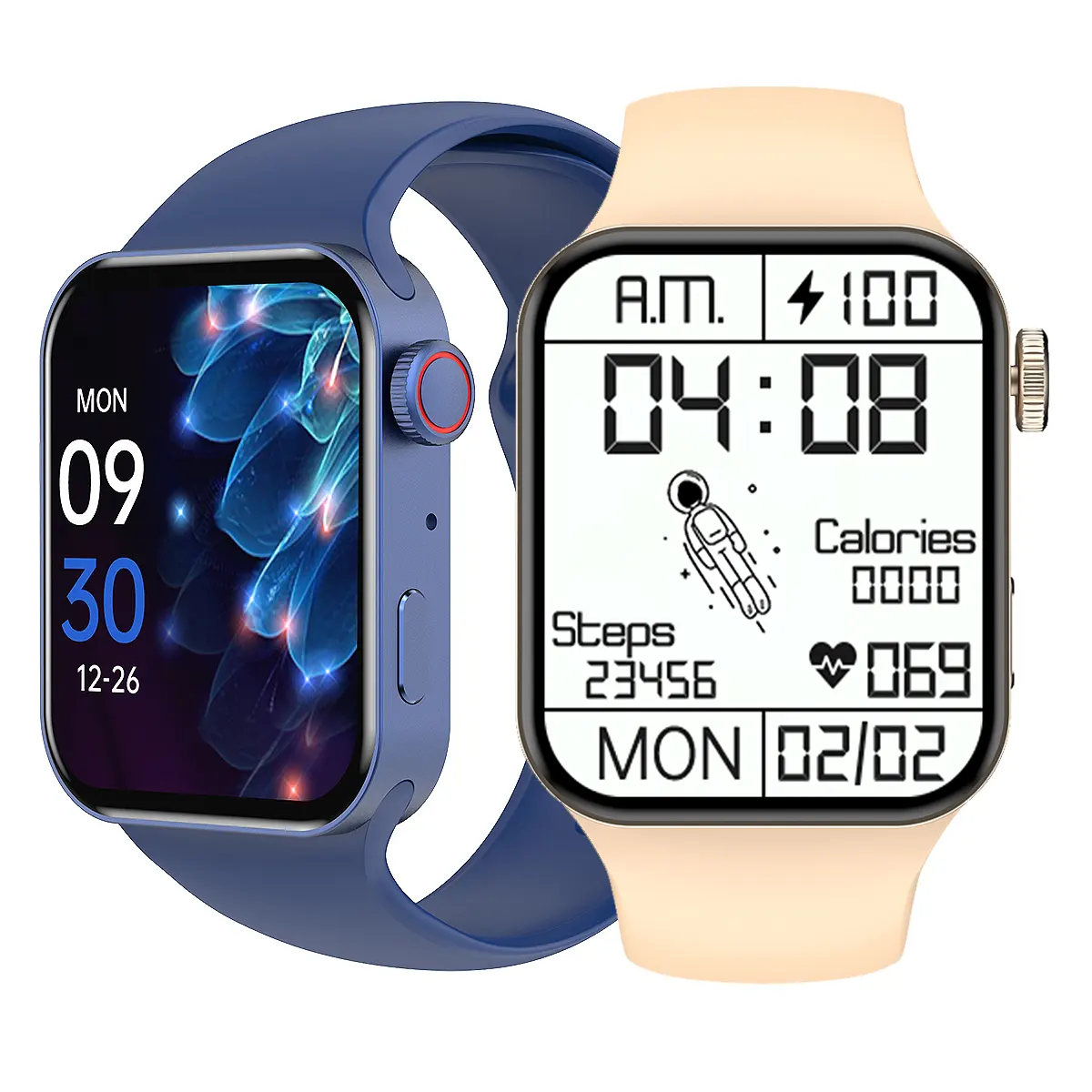 Flat edged design 1.7 inch screen series reloj inteligente smartwatch waterproof iwo smart watch N76