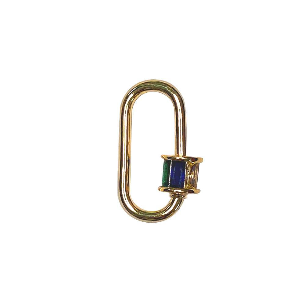 Fun2bead высококачественные ювелирные изделия CZ микро паве карабин аксессуары позолоченные латунные бриллиантовые Подвески овальные винтовые застежки