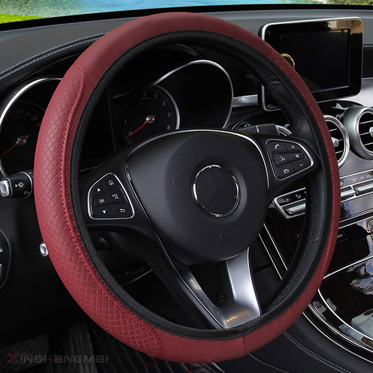 Universal new premium Elasticity car leather design steering wheel coverSuitable for most cars 38cm